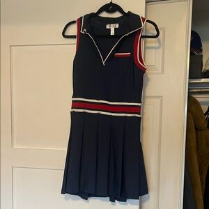 Aqua x Venus Williams Sleeveless Dress with Red and White Stripes